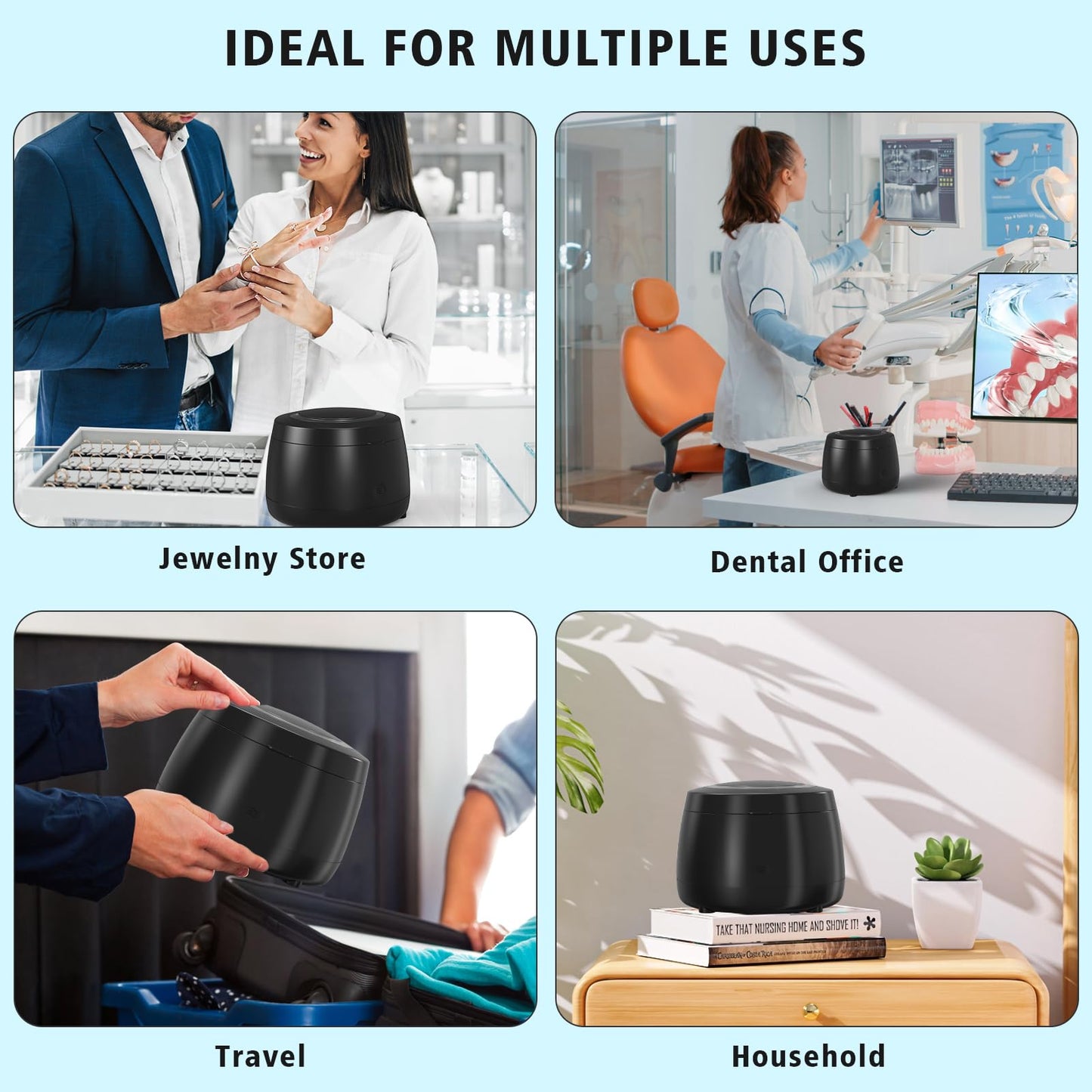 Ultrasonic Retainer Cleaner 43kHz – Denture, Jewelry & Glasses Cleaning