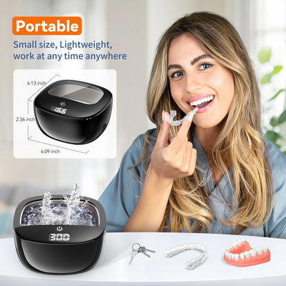 Ultrasonic Retainer Cleaner 45kHz – Dentures, Aligners & Jewelry