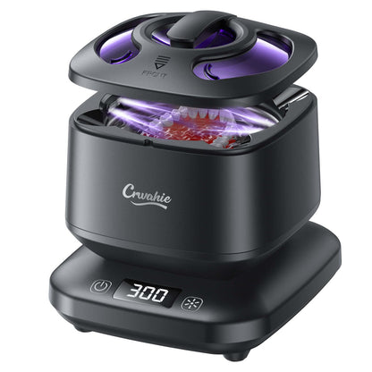 Ultrasonic Retainer Cleaner 45kHz - 3 Modes, Visible Window, Digital Timer - Black