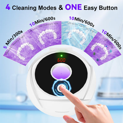 Ultrasonic Retainer Cleaner 45kHz – 200ml, 4 Modes, Digital Timer