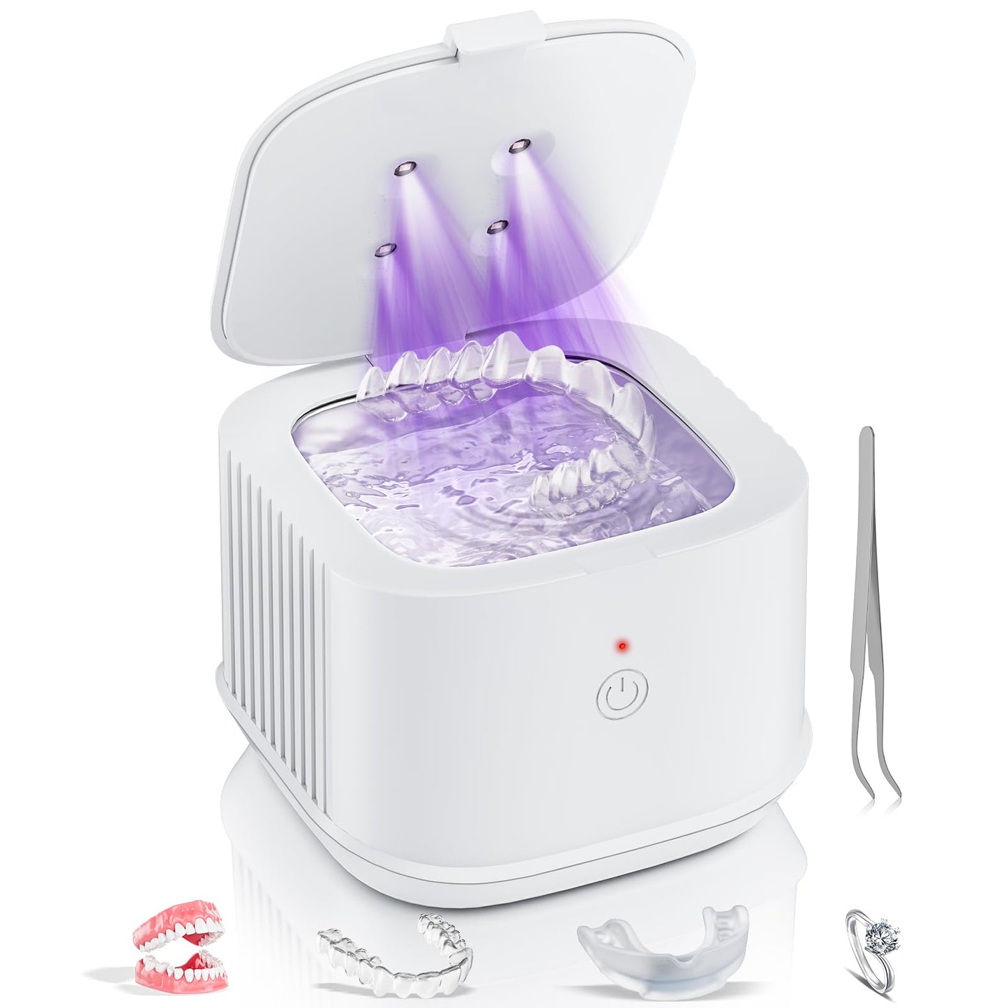 50kHz Ultrasonic Retainer Cleaner – 300mL Dental Cleaner for Aligners & Braces