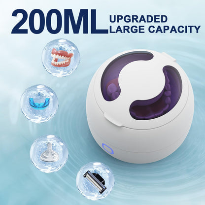 2025 Ultrasonic Retainer Cleaner 45kHz – 24W, 200ml, 4 Modes