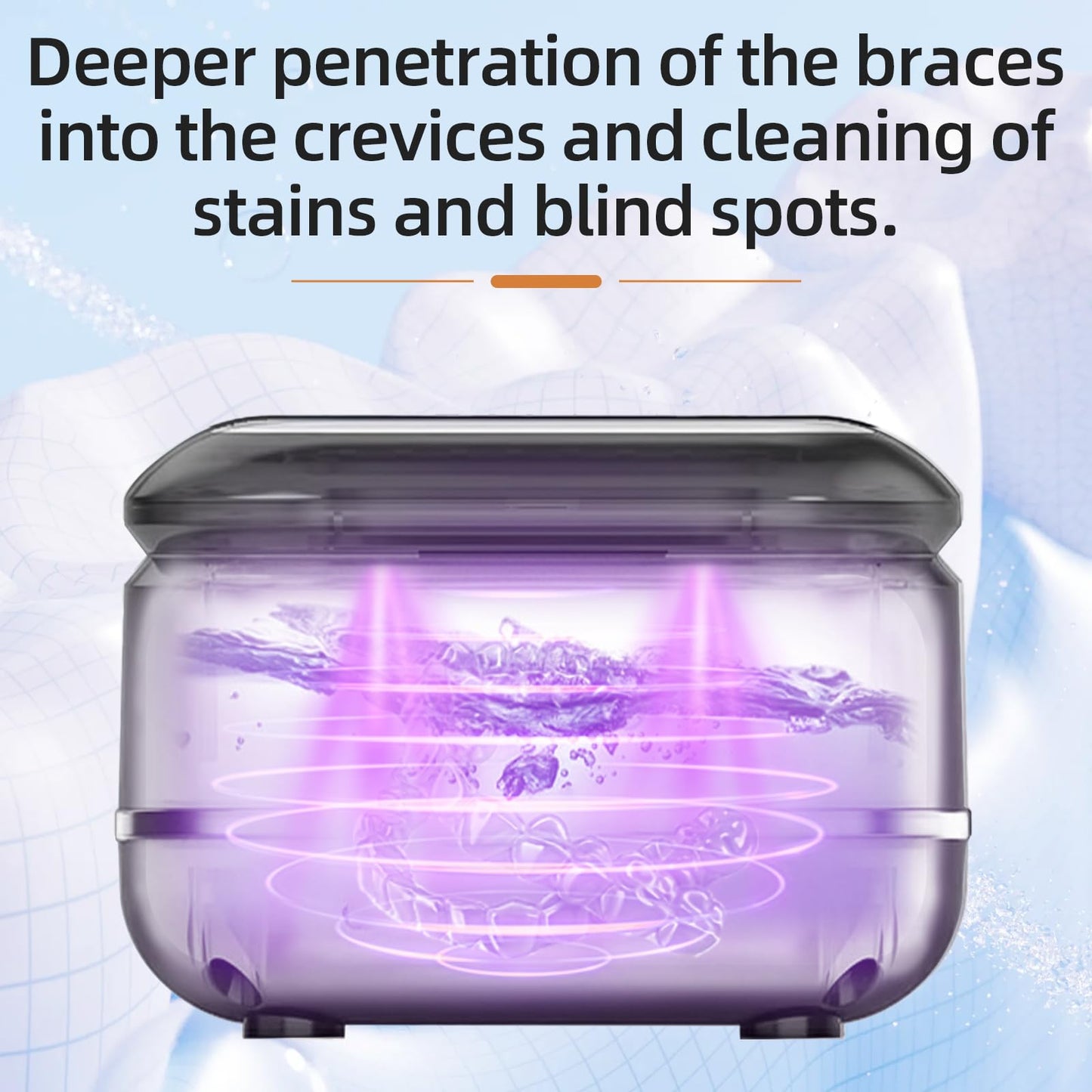 Ultrasonic Retainer Cleaner Machine for Dental Appliances – 42kHz, 24W, 180ml, Black | YKL