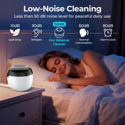 Ultrasonic Retainer Cleaner – 45kHz, 250ml, UV Cleaning for Retainers, Dentures