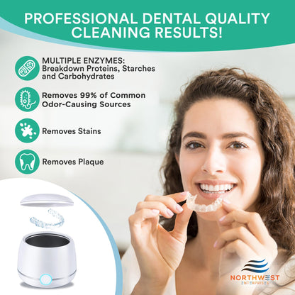 Ultrasonic Retainer Cleaner Solution Concentrate - Mint (8 oz) | Invisalign, Mouthguards & Dentures Cleaner