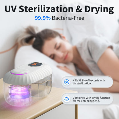 Ultrasonic Retainer Cleaner 45kHz, 200ml – Clean, Dry, Auto | White