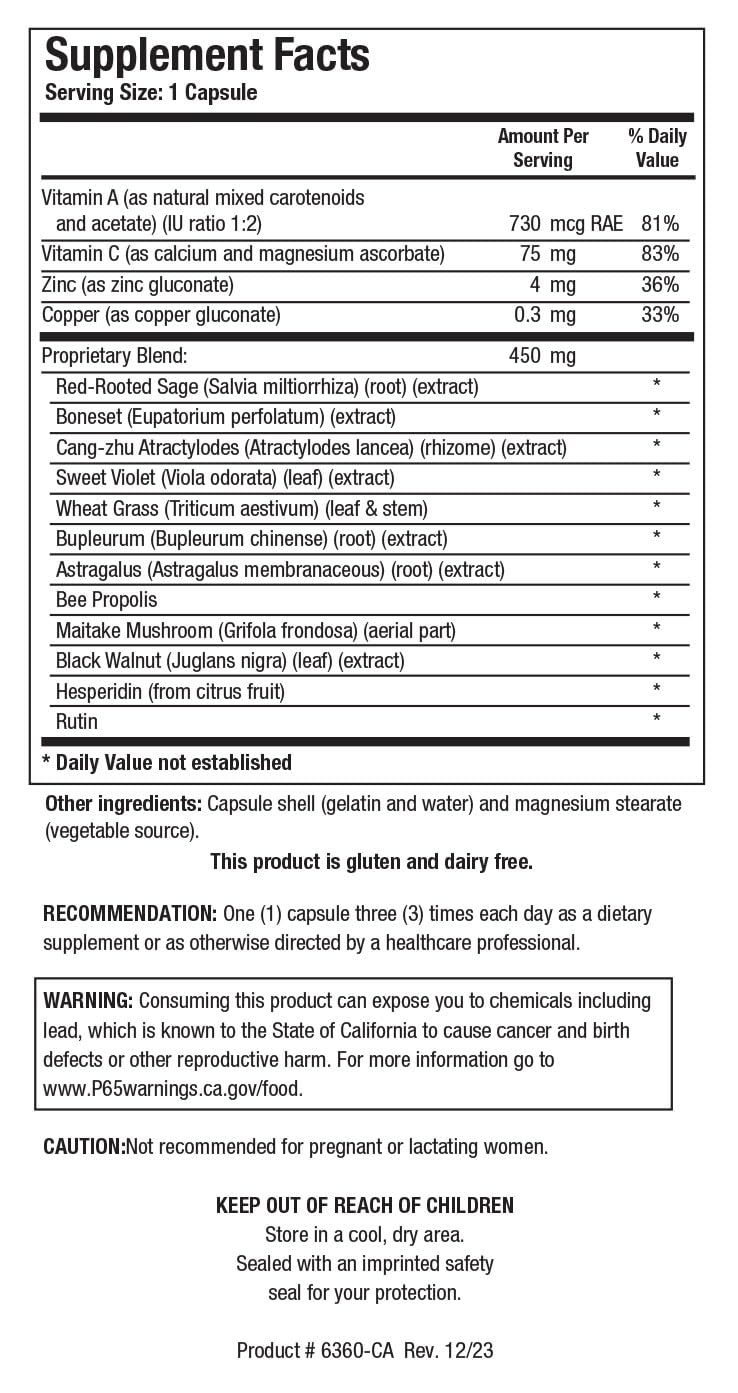 BIOTICS RESEARCH UltraVir-X – Immune Support Supplement with Vitamin C, Zinc, Maitake, Astragalus | 90 Capsules