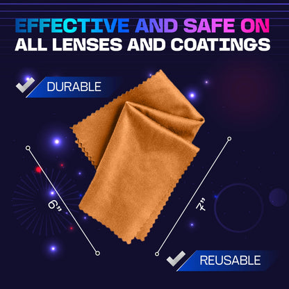 ULTRAVUE Eyeglass Gel Lens Cleaner Spray Kit – 3 x 1oz Gel, 2 Microfiber Cloths, Safe for All Lenses (AR Coated)