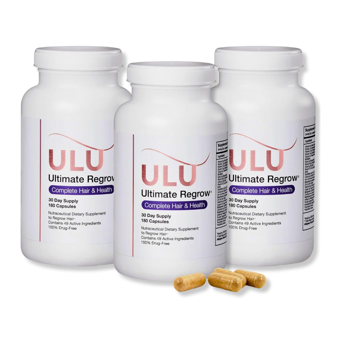 ULULIFE Ultimate Regrow Multivitamin – Hair Growth, Skin & Nails Health | 540 Capsules (90-Day Supply)