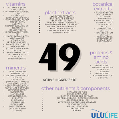 ULULIFE Ultimate Regrow Multivitamin – Hair Growth, Skin & Nails Health | 540 Capsules (90-Day Supply)