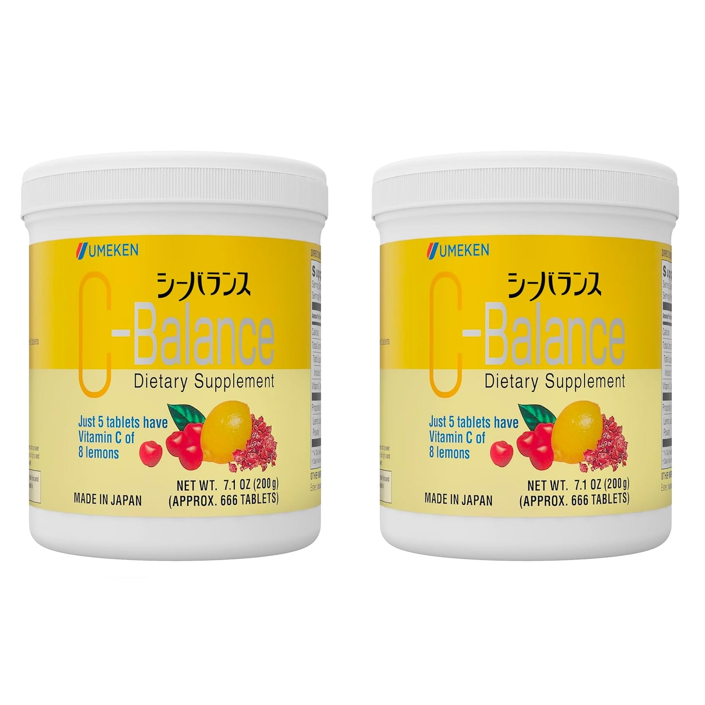 Umeken C-Balance Chewable Vitamin C – High Potency for Adults & Kids | 7.1 oz Pack of 2