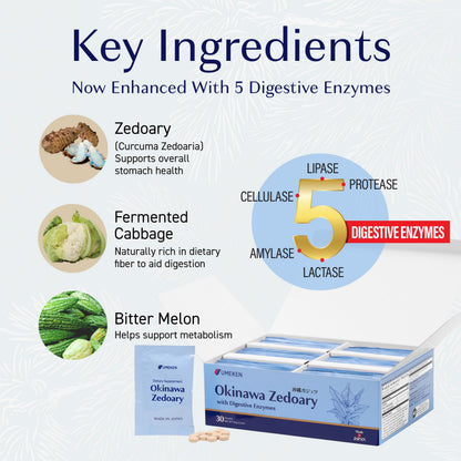 Umeken Okinawa Zedoary with Digestive Enzymes, 30 Count, Pack of 1