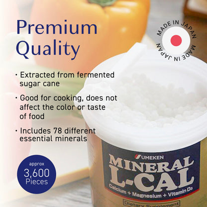 Umeken Mineral L-Calcium D3 360g, 3,600 Balls, 6-Month Supply