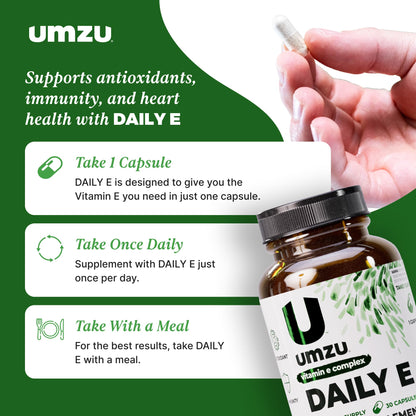 UMZU Daily E Vitamin E Capsules | 100% Daily Vitamin E | Immune Support (30 Days)