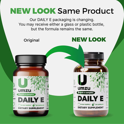 UMZU Daily E Vitamin E Capsules | 100% Daily Vitamin E | Immune Support (30 Days)