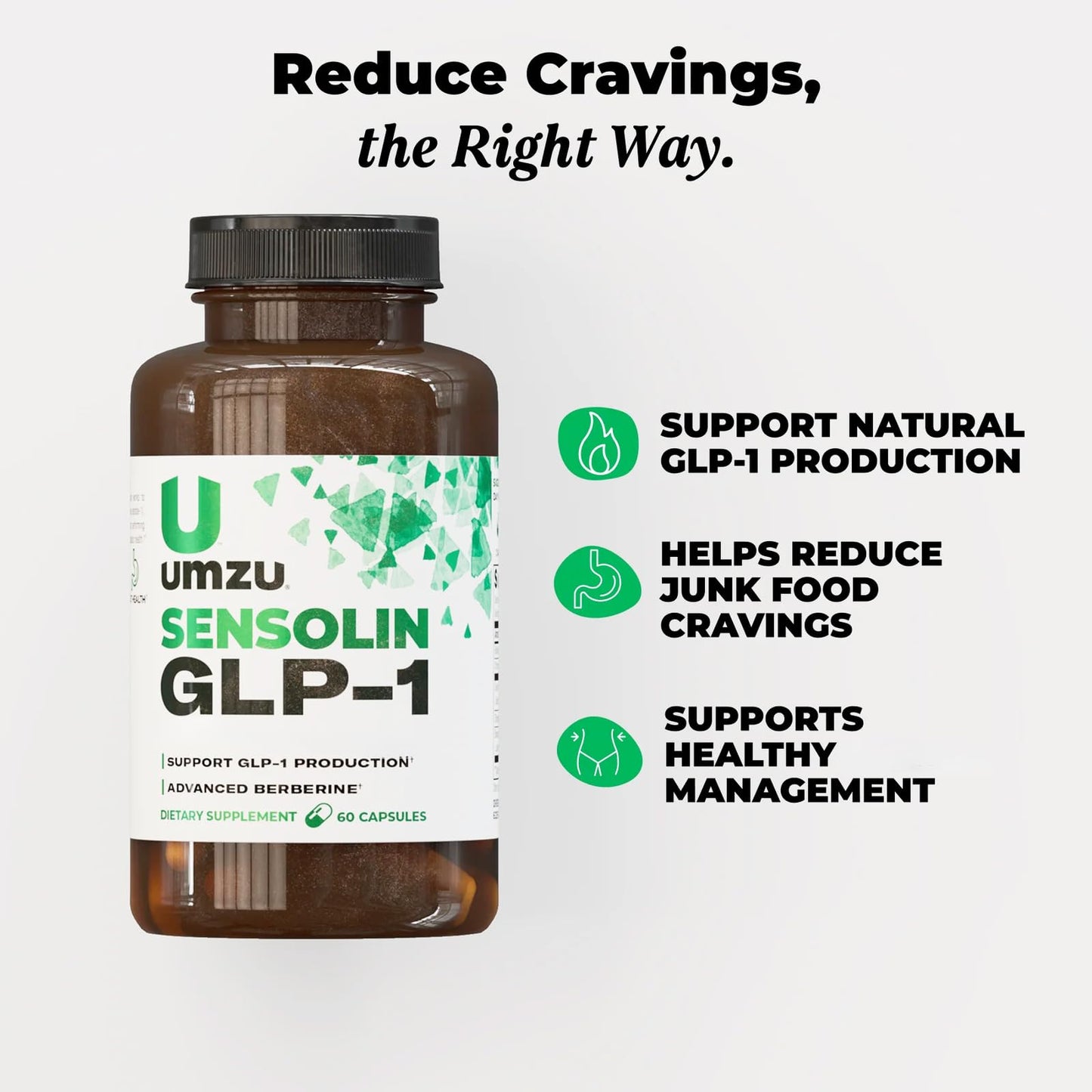 UMZU Sensolin GLP-1 Support Supplement – 30 Day Supply with Dihydroberberine, Cinnamon, Chromium & Biotin