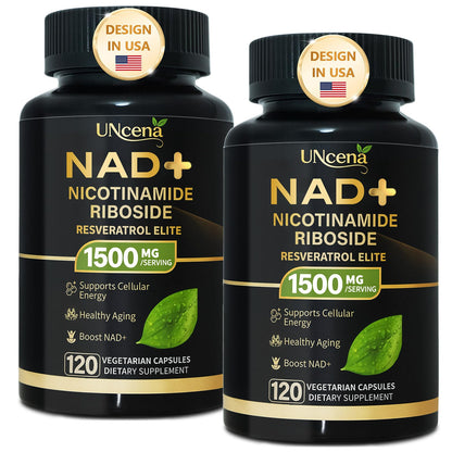 UNcena NAD Supplement 1500mg – Liposomal NR with Resveratrol | Support Cellular Health & Healthy Aging (Pack of 2)