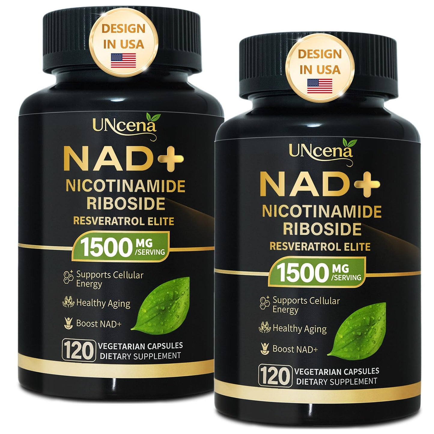 UNcena NAD Supplement 1500mg – Liposomal NR with Resveratrol | Support Cellular Health & Healthy Aging (Pack of 2)