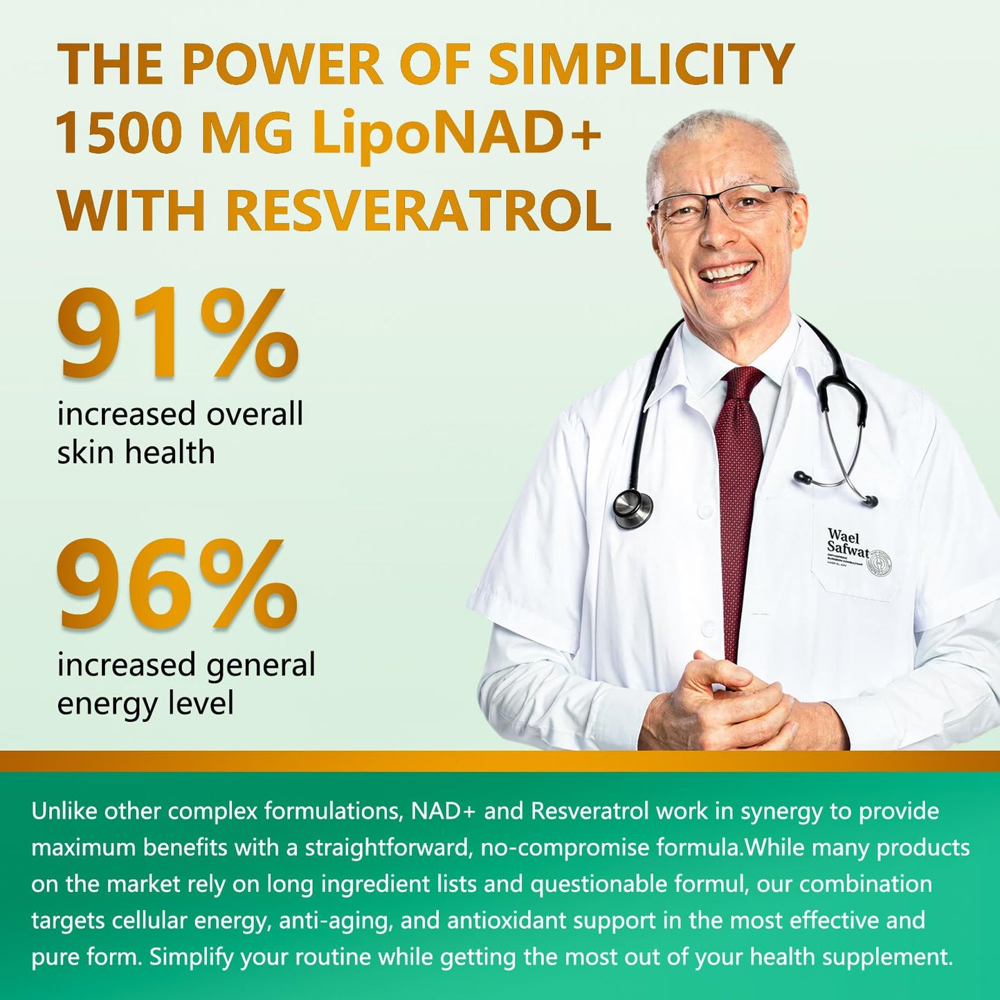 UNcena NAD Supplement 1500mg – Liposomal NR with Resveratrol | Support Cellular Health & Healthy Aging (Pack of 2)