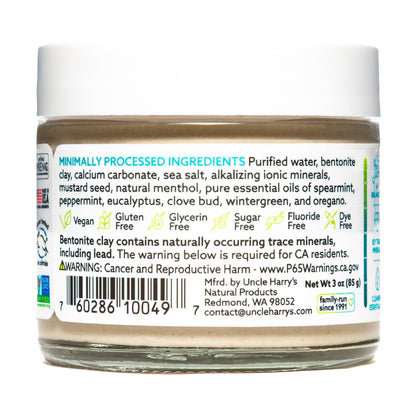 Uncle Harry's Mild Mint Remineralizing Toothpaste - Natural Whitening, Fresh Breath, Enamel Support | Vegan, Fluoride Free, 3 Oz (4 Pack)
