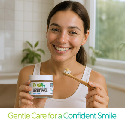 Uncle Harry's Peppermint Remineralizing Toothpaste – Natural Whitening, Vegan, Fluoride-Free (2 Pack)