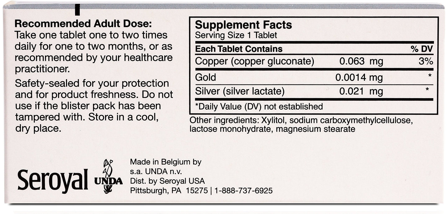 UNDA Gammadyn Cu-Au-Ag Oligo-Element Supplement | 30 Tablets