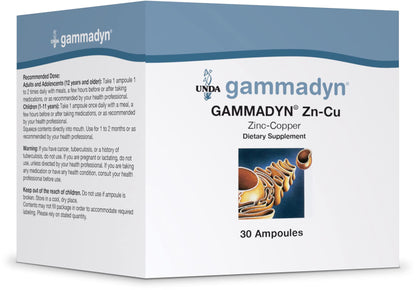 UNDA Gammadyn Zn-Cu Oligo-Element Supplement – 30 Ampoules | Zinc & Copper
