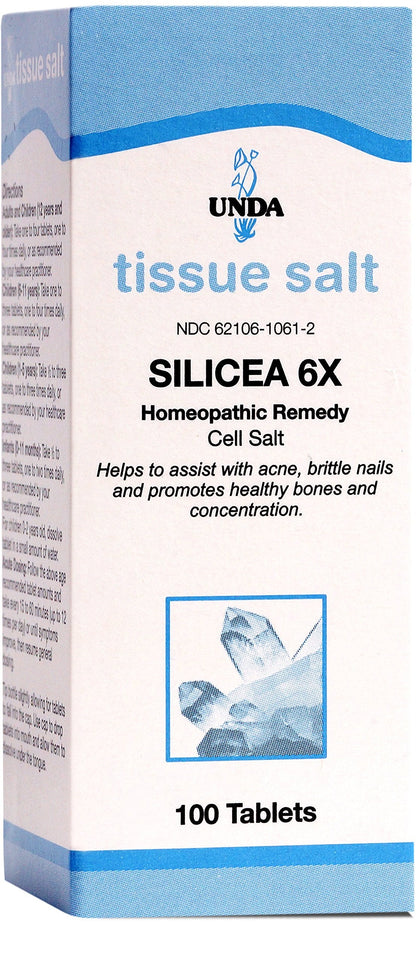 UNDA Silicea 6X Salt – Homeopathic Remedy for Acne & Brittle Nails | 100 Tablets