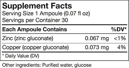 UNDA Gammadyn Zn-Cu Oligo-Element Supplement – 30 Ampoules | Zinc & Copper