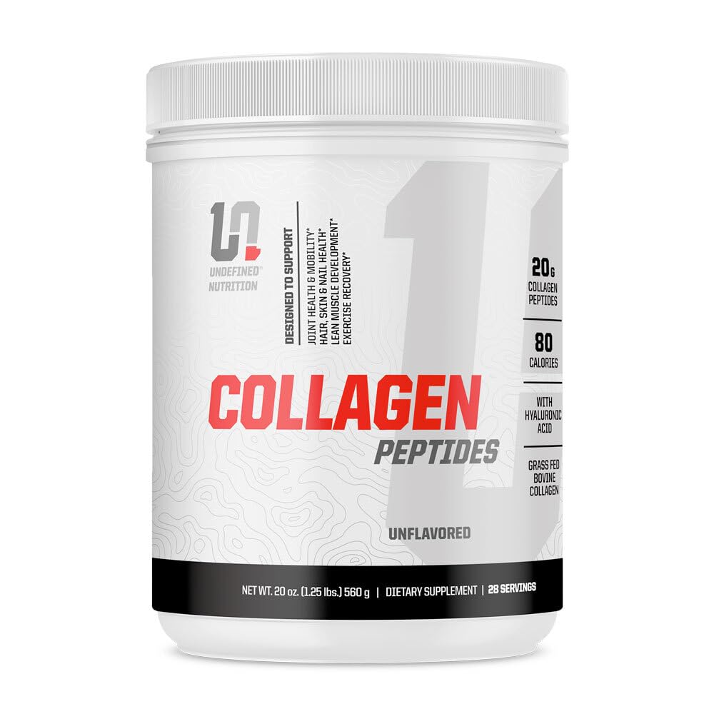 Undefined Nutrition Collagen Peptides by Brian Shaw – Unflavoured, 28 Servings, 20g with Hyaluronic Acid