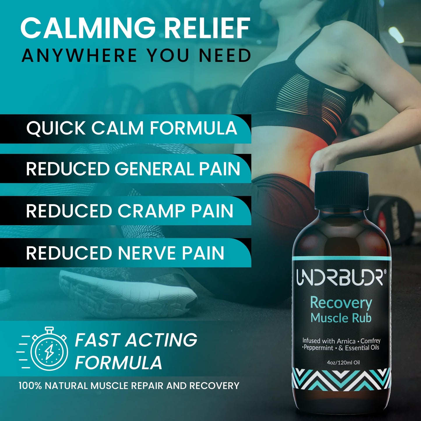 UNDRBUDR Post-Activity Recovery Muscle Rub Oil – Arnica & Comfrey | 4oz