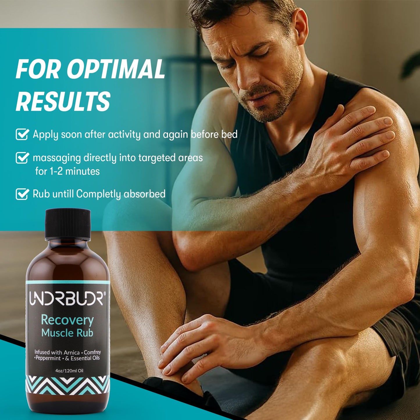 UNDRBUDR Post-Activity Recovery Muscle Rub Oil – Arnica & Comfrey | 4oz