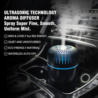 Unee Car Diffuser – 100ml USB Mini Aromatherapy & Humidifier, Car Air Freshener (Black)