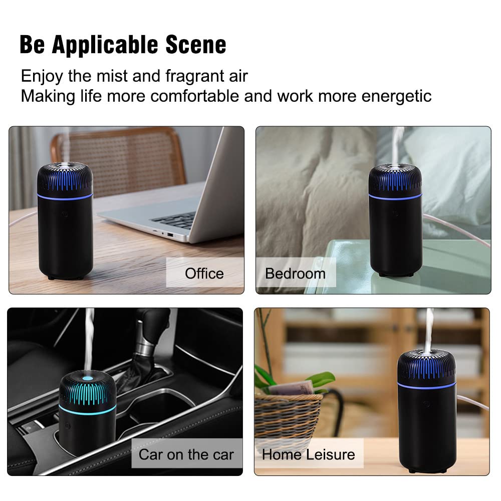 Unee Car Diffuser – 100ml USB Mini Aromatherapy & Humidifier, Car Air Freshener (Black)