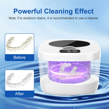 UNICHERRY Ultrasonic Retainer Cleaner – 45kHz for Dentures & Aligners