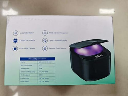 UNICHERRY Ultrasonic Retainer Cleaner – 45kHz for Dentures & Aligners