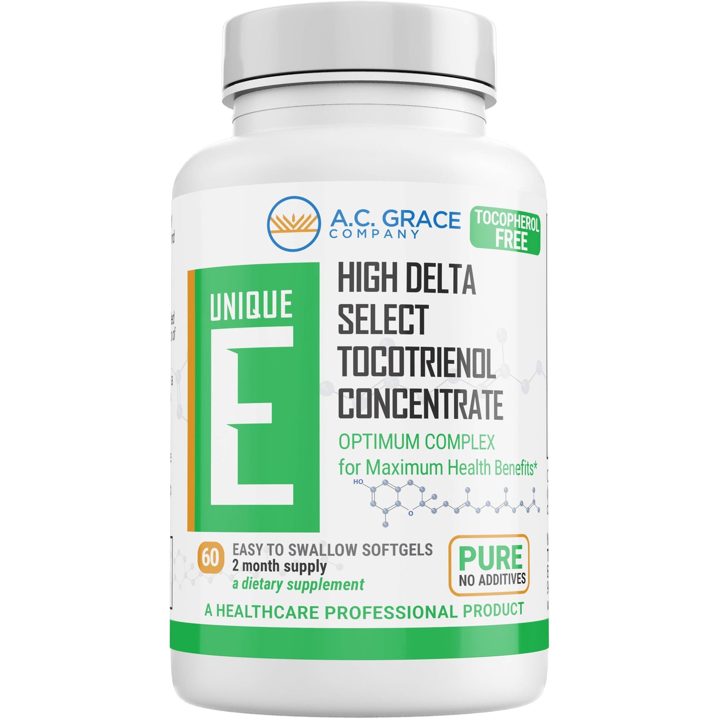 Unique E Tocotrienols – Tocopherol-Free Softgels (125 mg) 60 Count