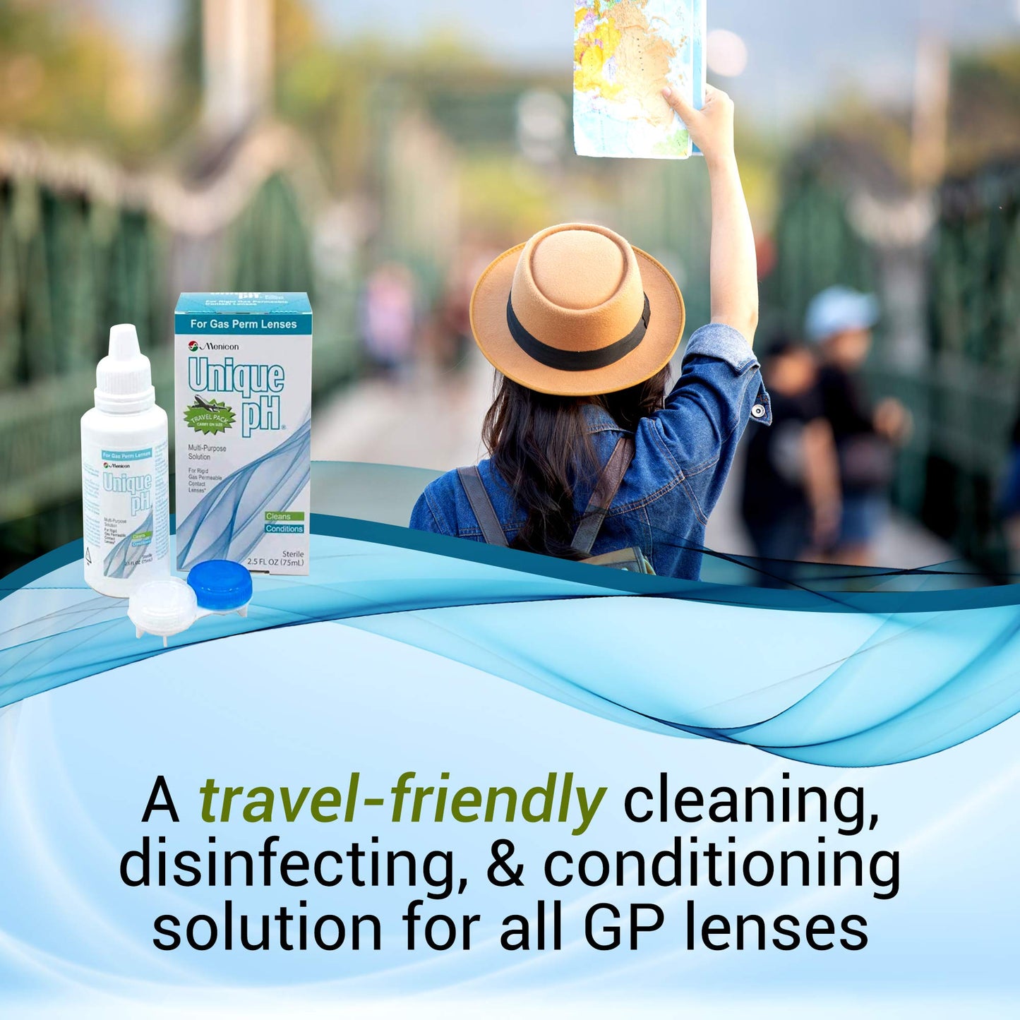 Unique pH Travel Pack – Multipurpose Solution for RGP Lenses, 2.5 fl oz