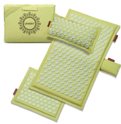 UNMERA Acupressure Mat & Pillow Set – Natural Linen & Coconut Fiber