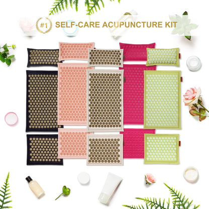 UNMERA Acupressure Mat & Pillow Set – Linen & Coconut Fiber Pain Relief