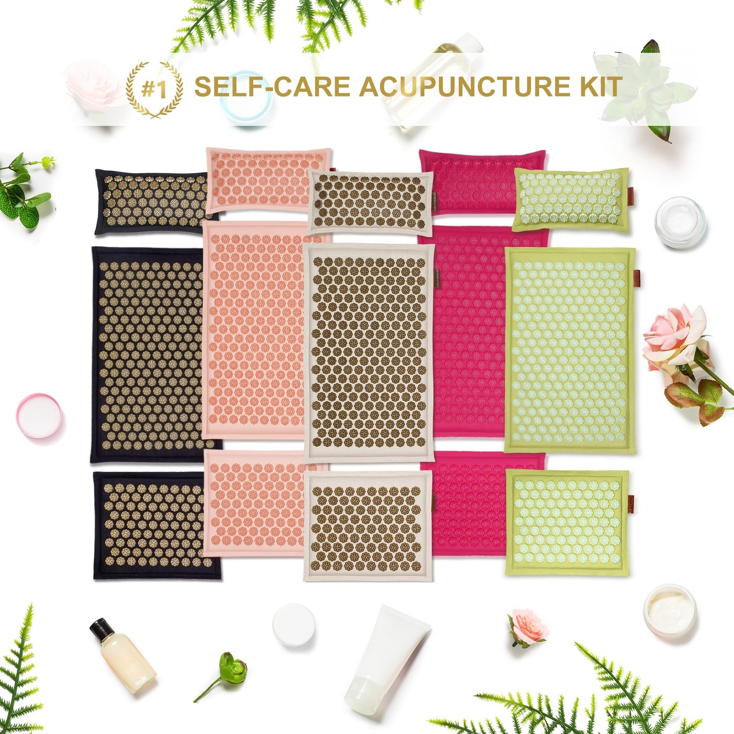 UNMERA Acupressure Mat & Pillow Set - Natural Linen & Coconut Fiber Filling for Back & Neck Pain Relief