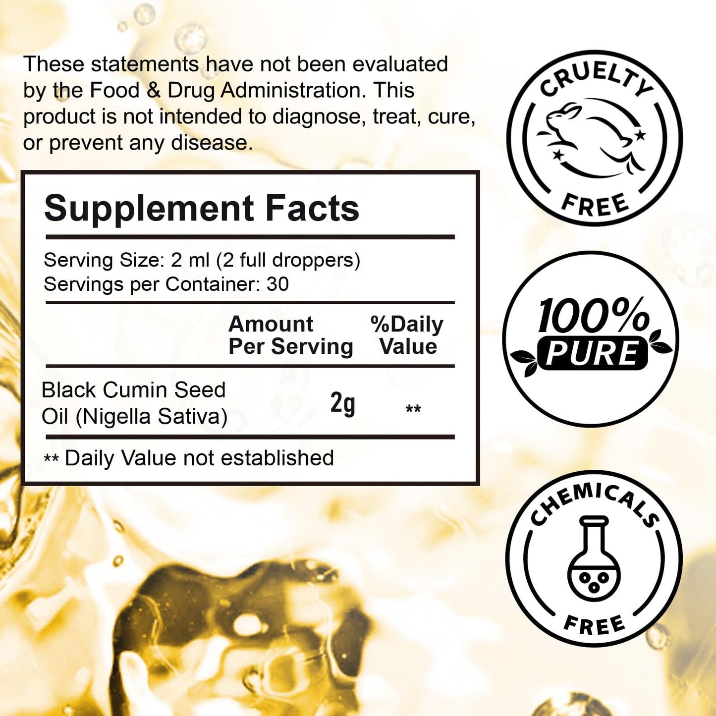 Uocasi Black Seed Oil – Cold Pressed, 100% Pure & Natural, Hair Growth & Skin Care, 2.02 Fl Oz