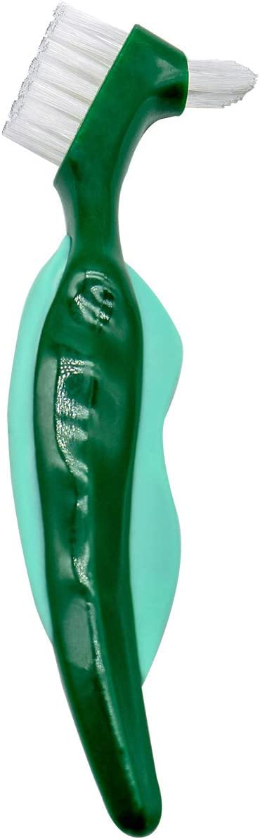 Uouovo Premium Hard Denture Brush - Double-Sided, Multi-Layer Bristles (4 Pack)
