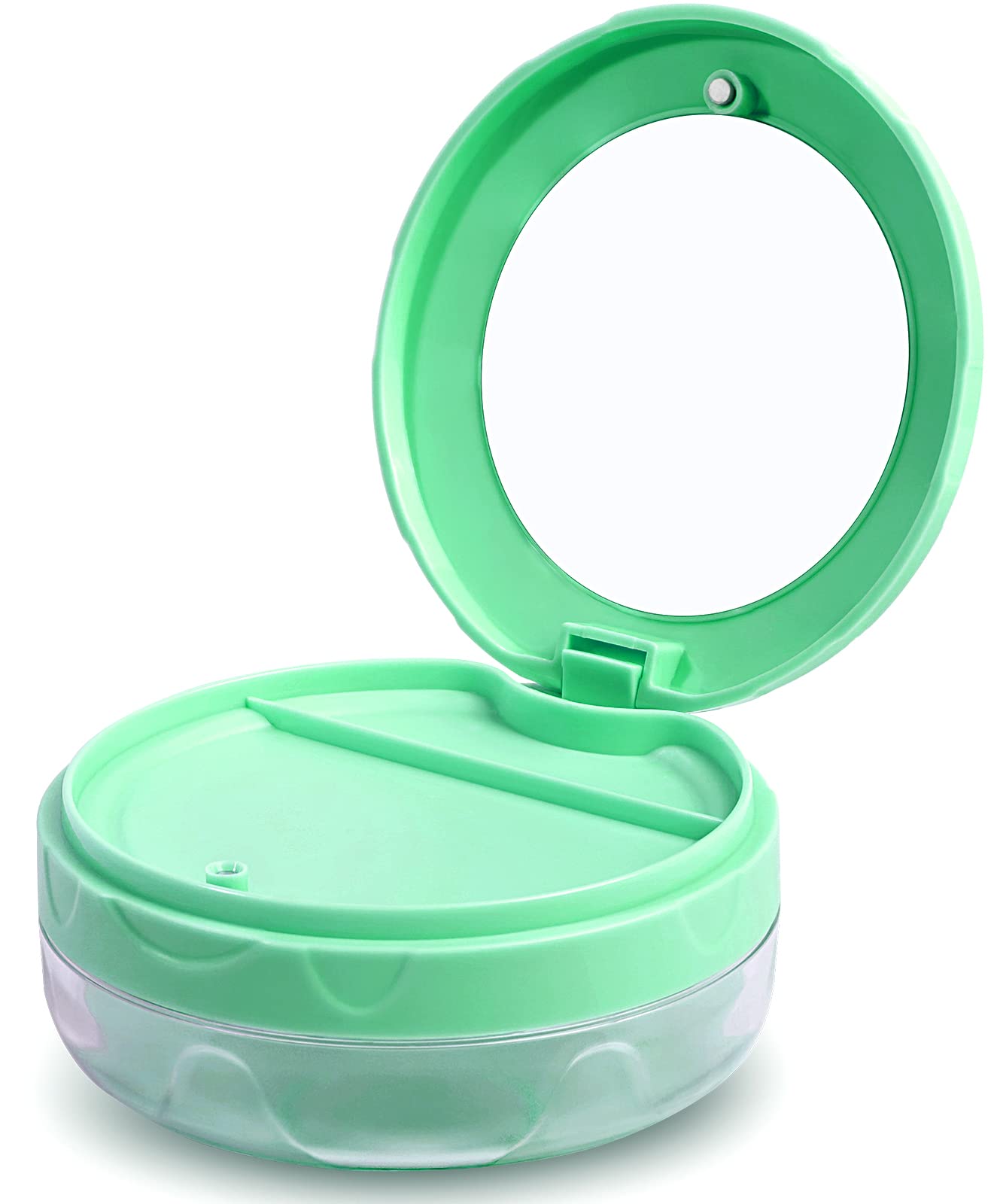 Uouovo Denture Case – Leak-Proof Retainer Box with Mirror, Travel-Ready