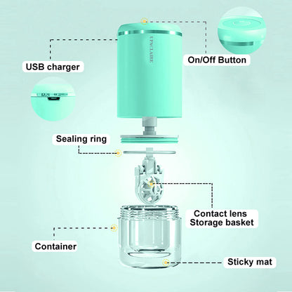 UpaClaire Ultrasonic Contact Lens Cleaner – Intelligent Cleaning Machine for Soft & RGP Lenses (Green)