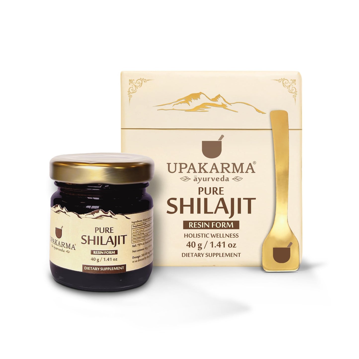 UPAKARMA Pure Shilajit Resin 40g - Lab-Tested, 100 Servings