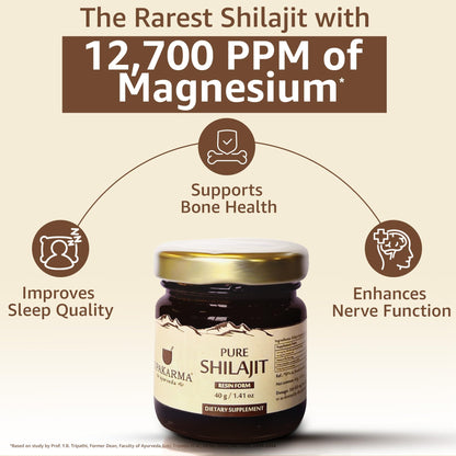 UPAKARMA Pure Shilajit Resin 40g - Lab-Tested, 100 Servings