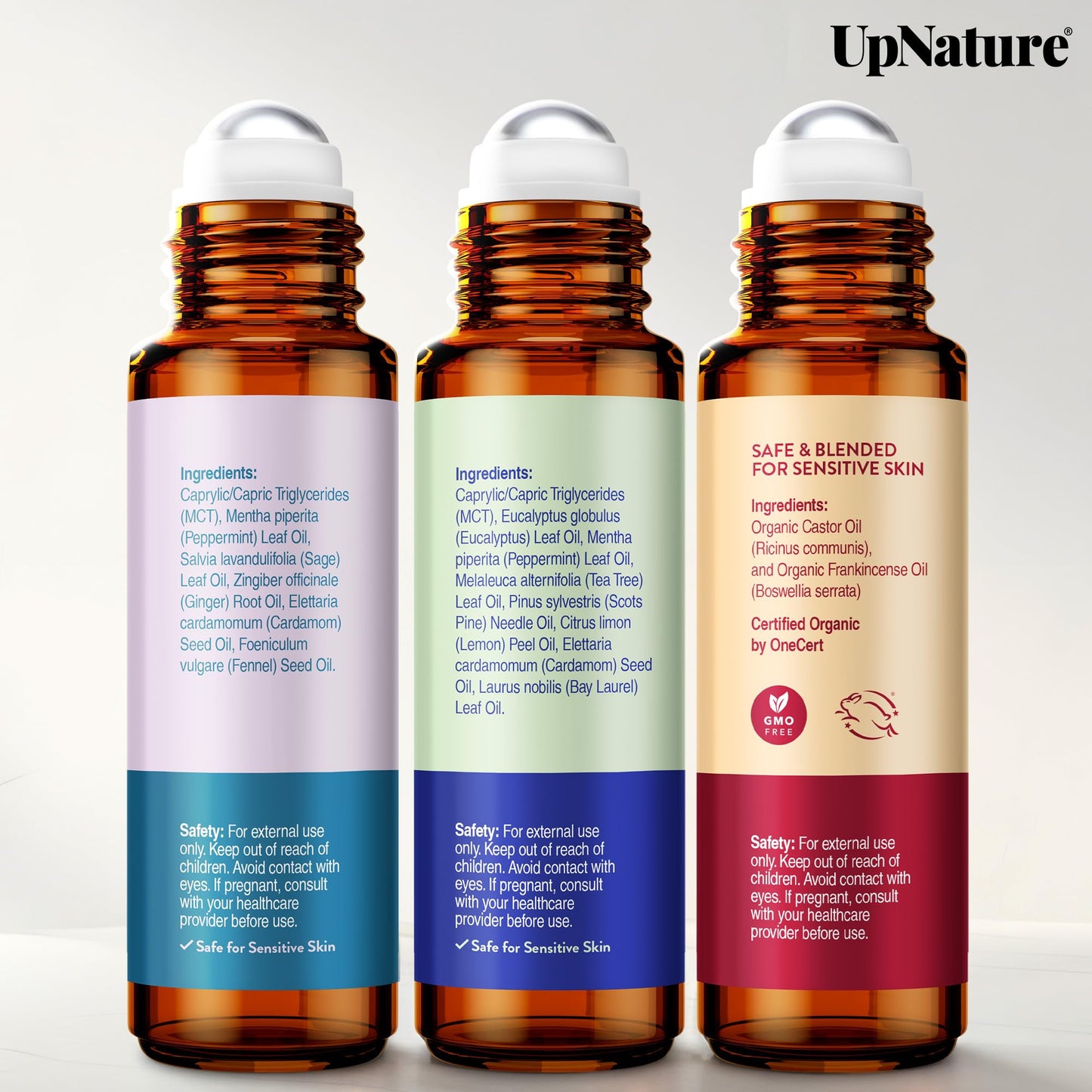 UpNature Essential Oil Roll-On Set – Calm, Beauty & Breathe | Self-Care Gifts