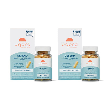 Uqora Defend – Urinary Tract Health Supplement with D-Mannose & Green Tea (120 Capsules, 2 Pack)