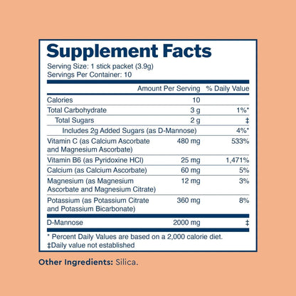 Uqora Flush - D-Mannose Urinary Health Drink Mix, 20 Packets (Unflavored) – Gluten-Free & Vegan